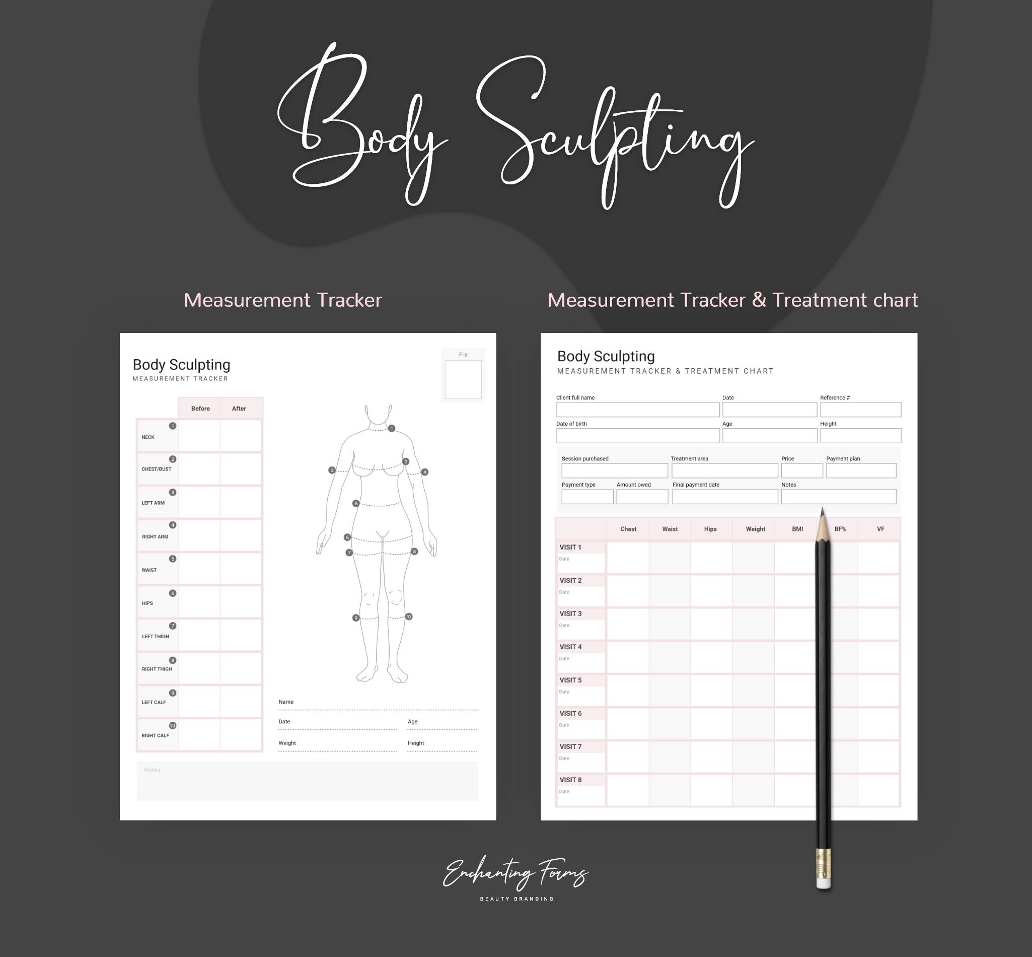 Body sculpting consultation and consent forms bundle - professional fillable PDF