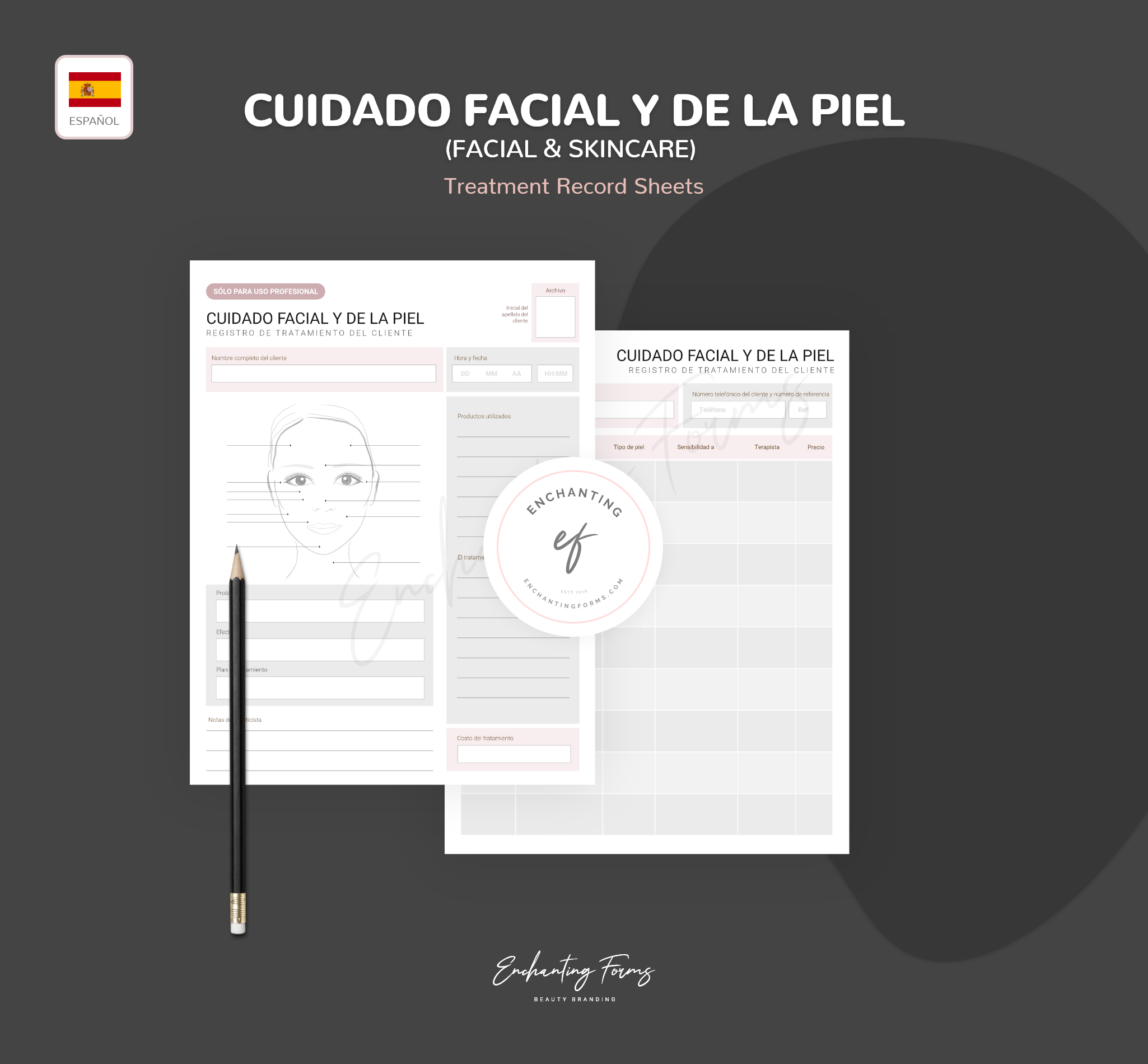 Spanish facial skincare consultation consent forms - formularios cuidado facial en español PDF