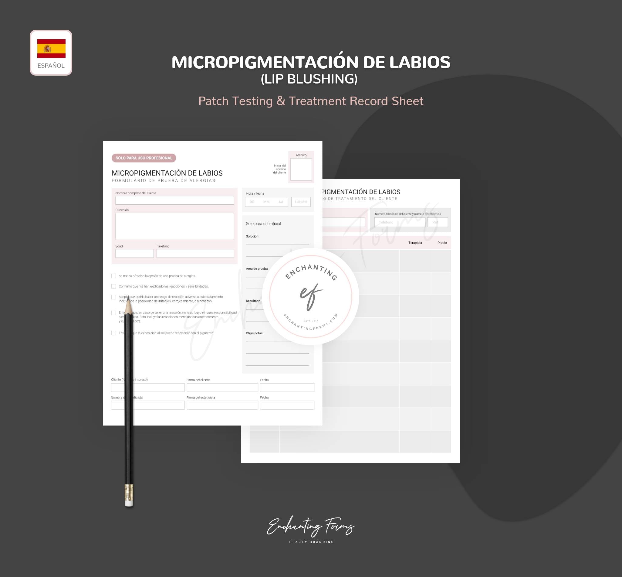 Spanish lip blushing consultation consent forms - formularios lip blushing en español PDF