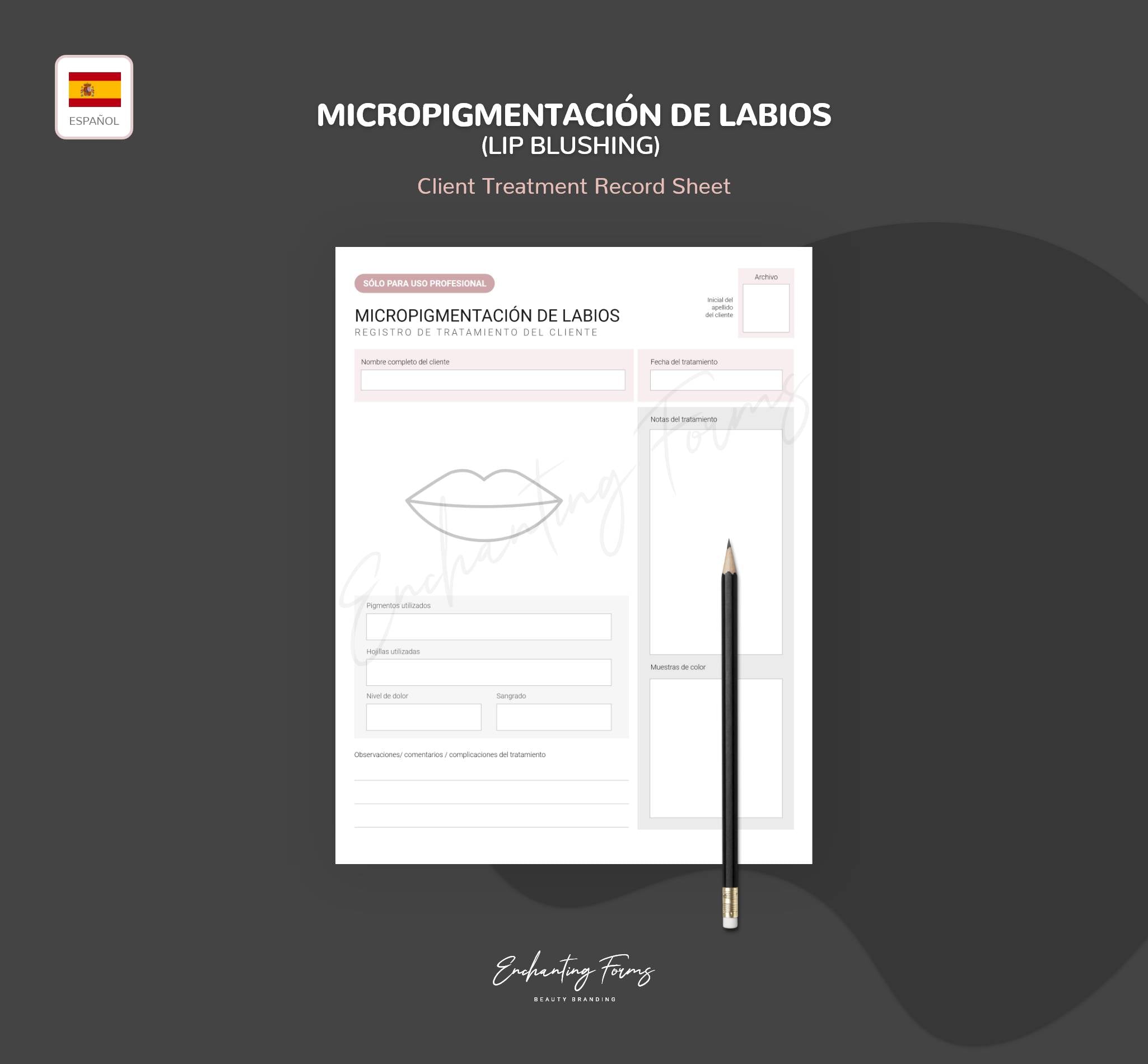 Spanish lip blushing consultation consent forms - formularios lip blushing en español PDF