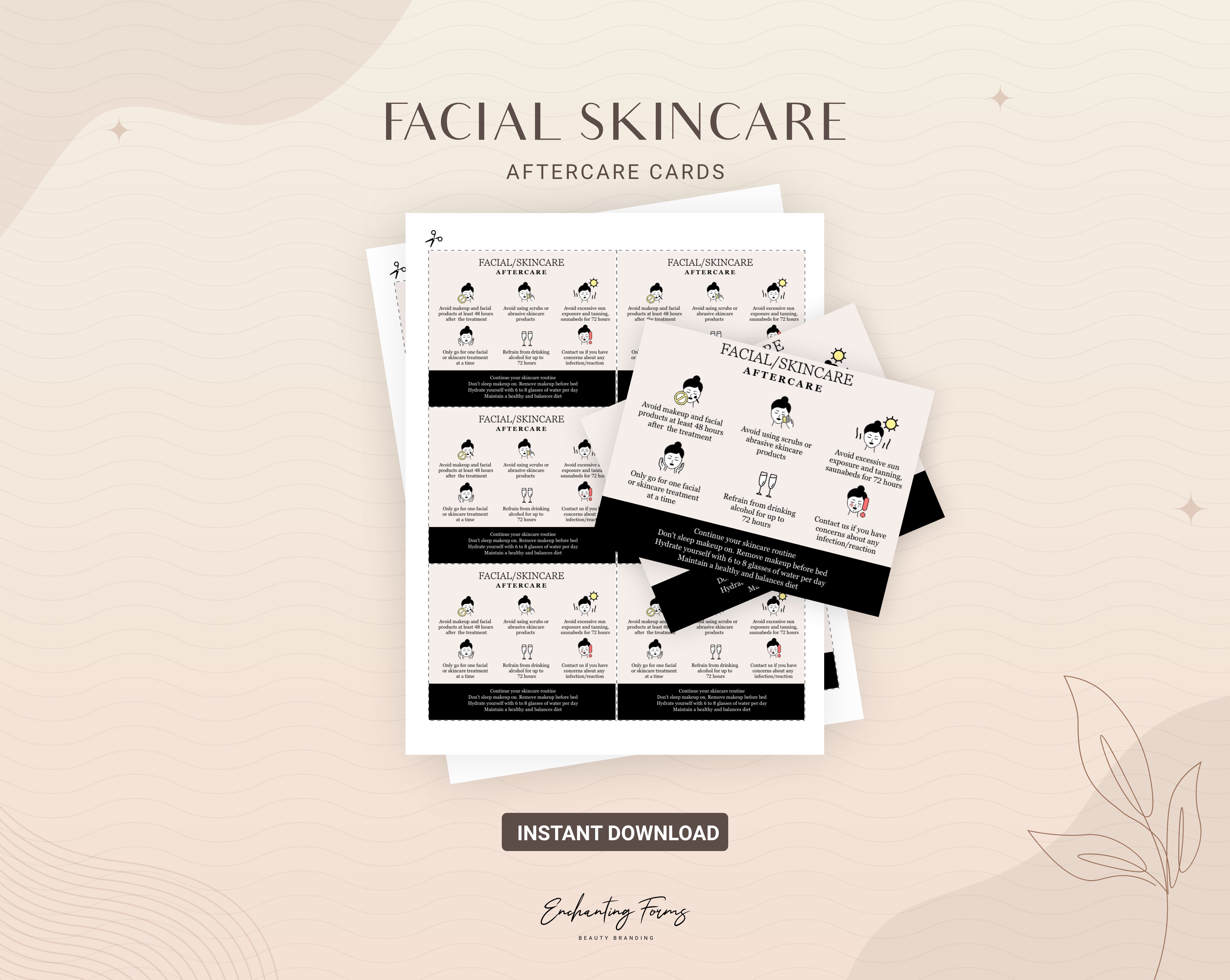 Skincare consultation forms champagne design - fillable PDF for aestheticians