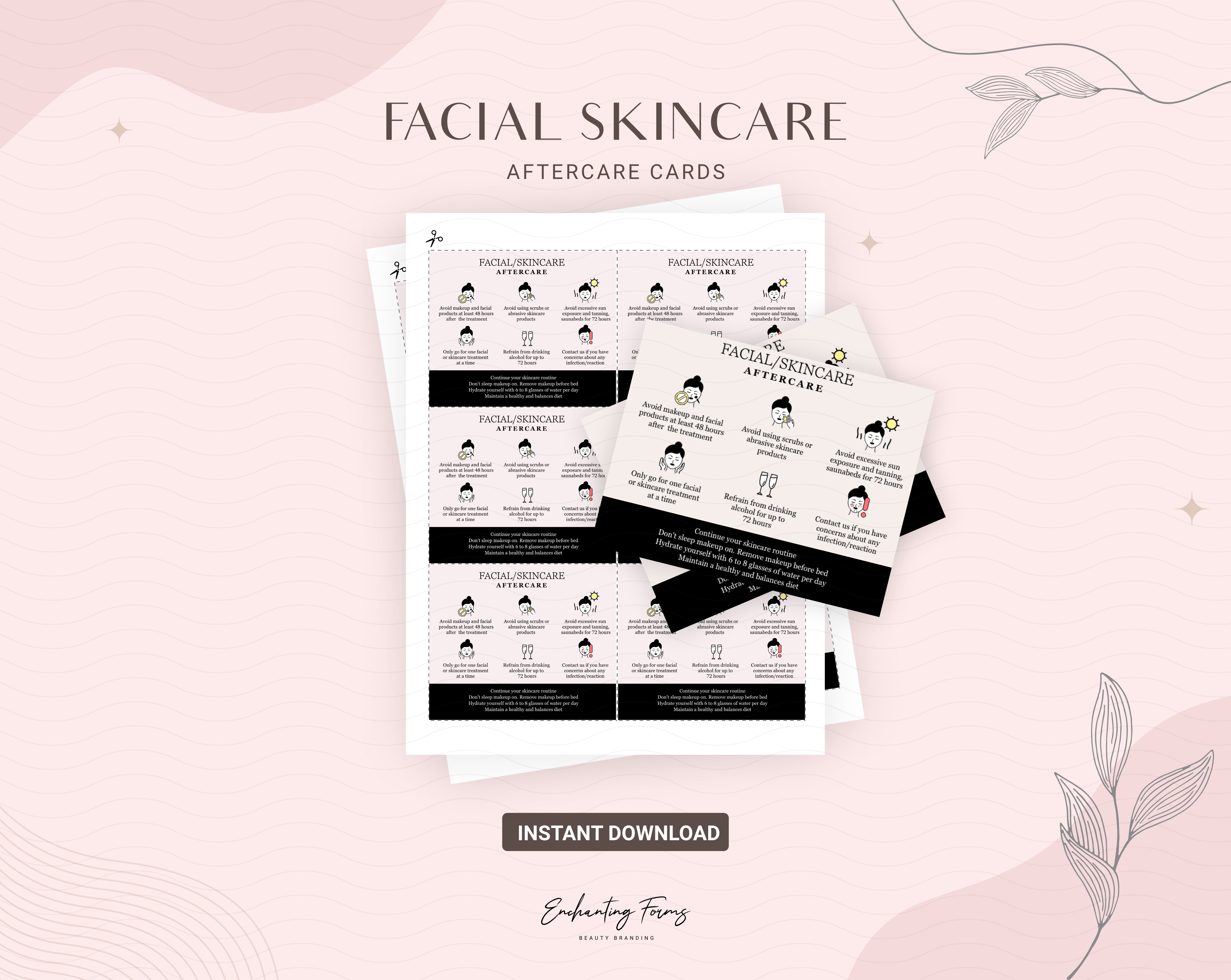 Skincare consultation forms blush pink design - fillable PDF for aestheticians