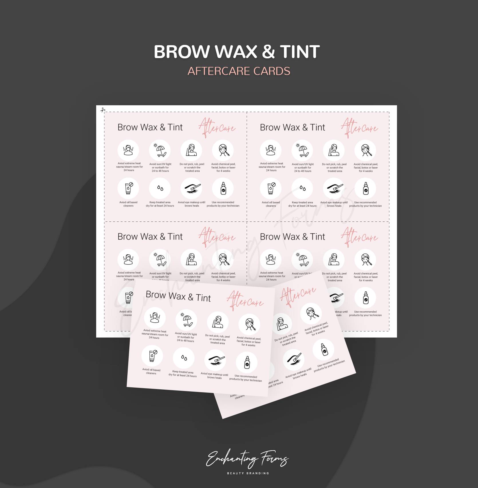 Brow waxing and tinting consultation forms - professional fillable PDF for brow specialists