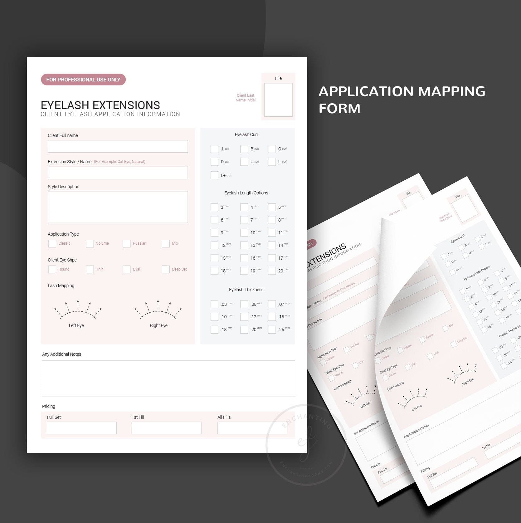 Lash tech consultation and consent forms bundle - professional fillable PDF for lash technicians
