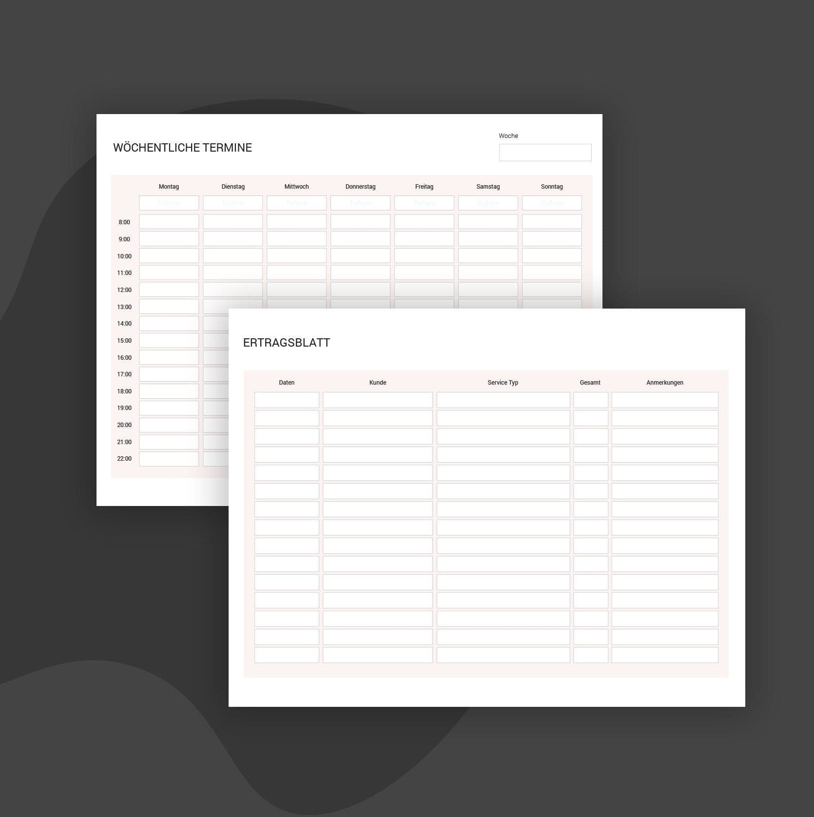 German lash extension consultation consent forms - Wimpernverlängerung Formulare PDF