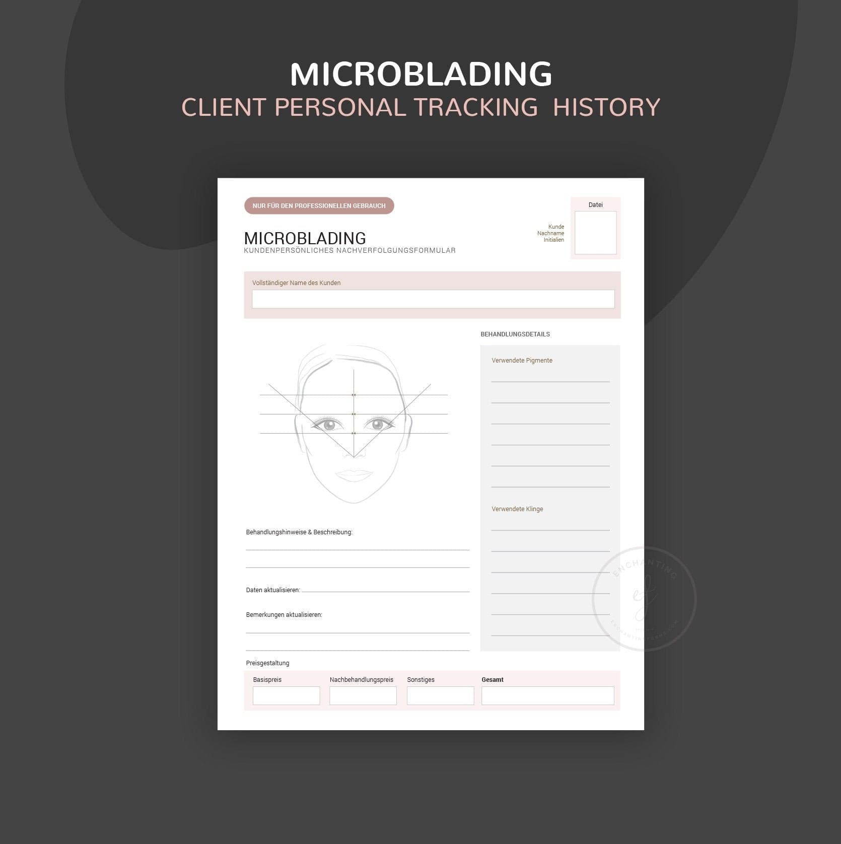 German microblading consultation consent forms - Microblading Formulare PDF