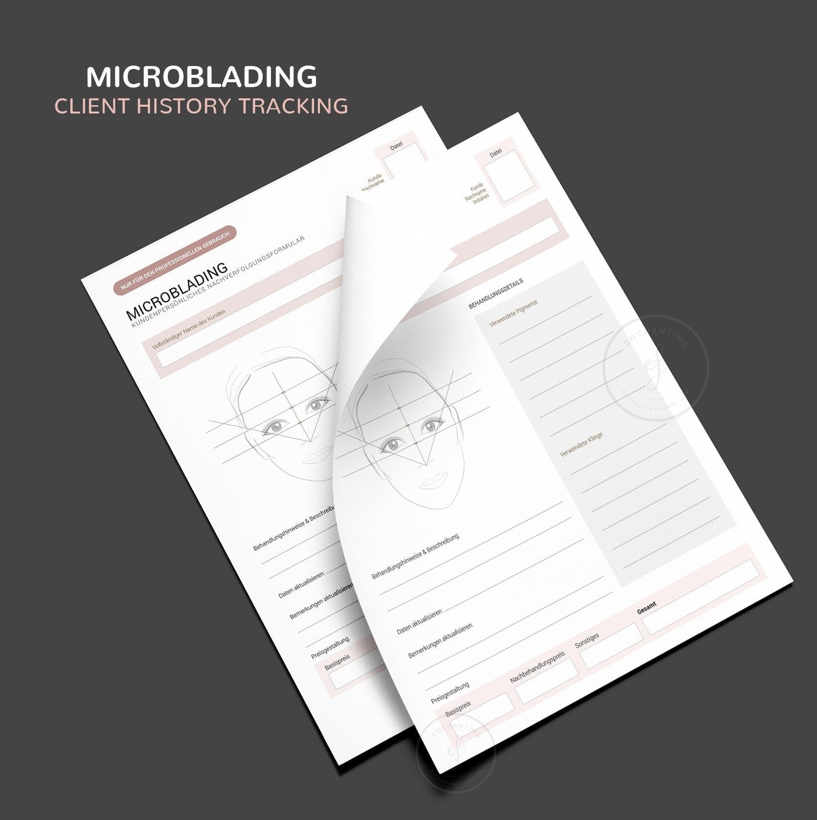 German microblading consultation consent forms - Microblading Formulare PDF