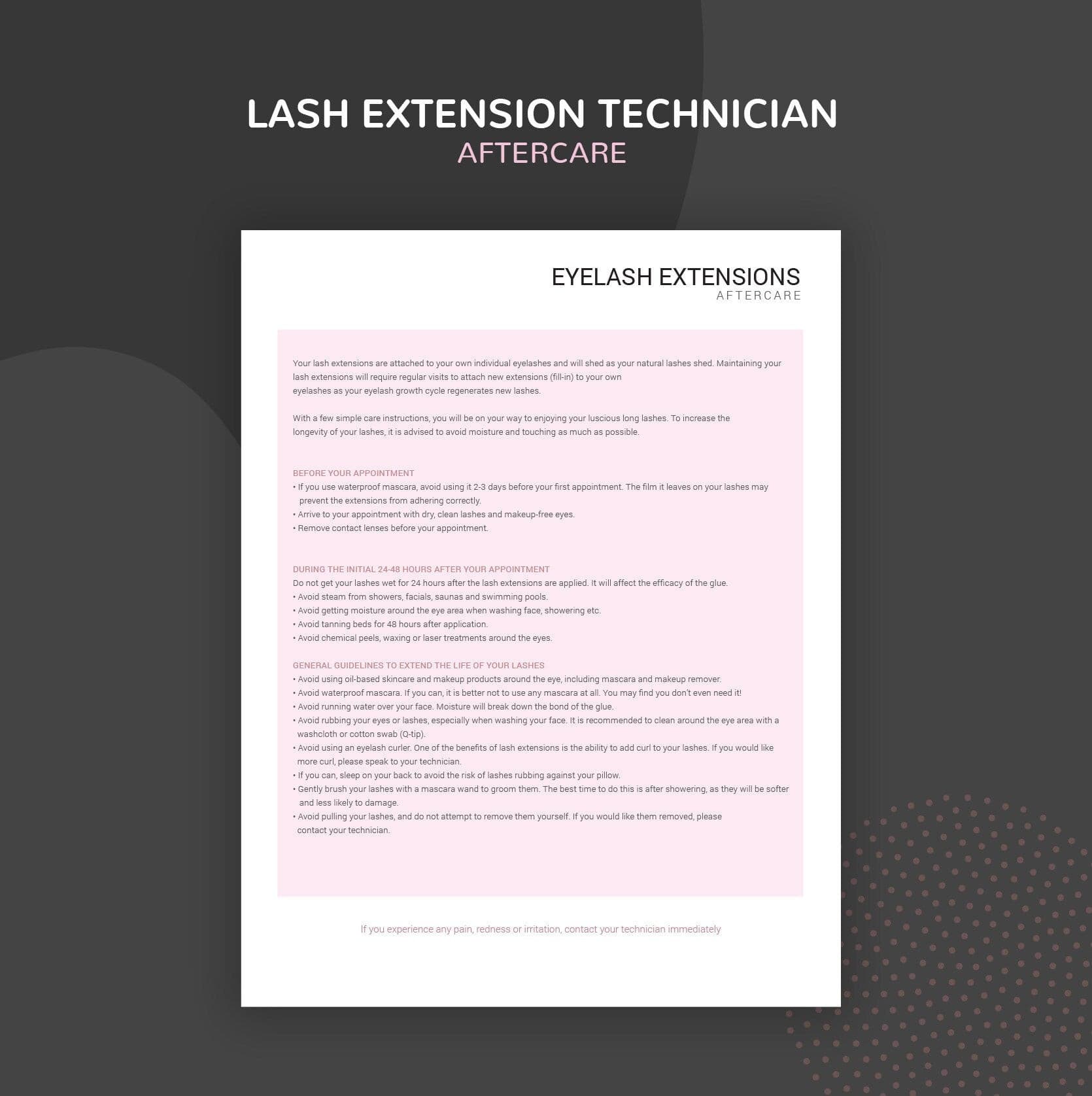 Eyelash extension consultation and consent forms bundle - professional fillable PDF for lash technicians
