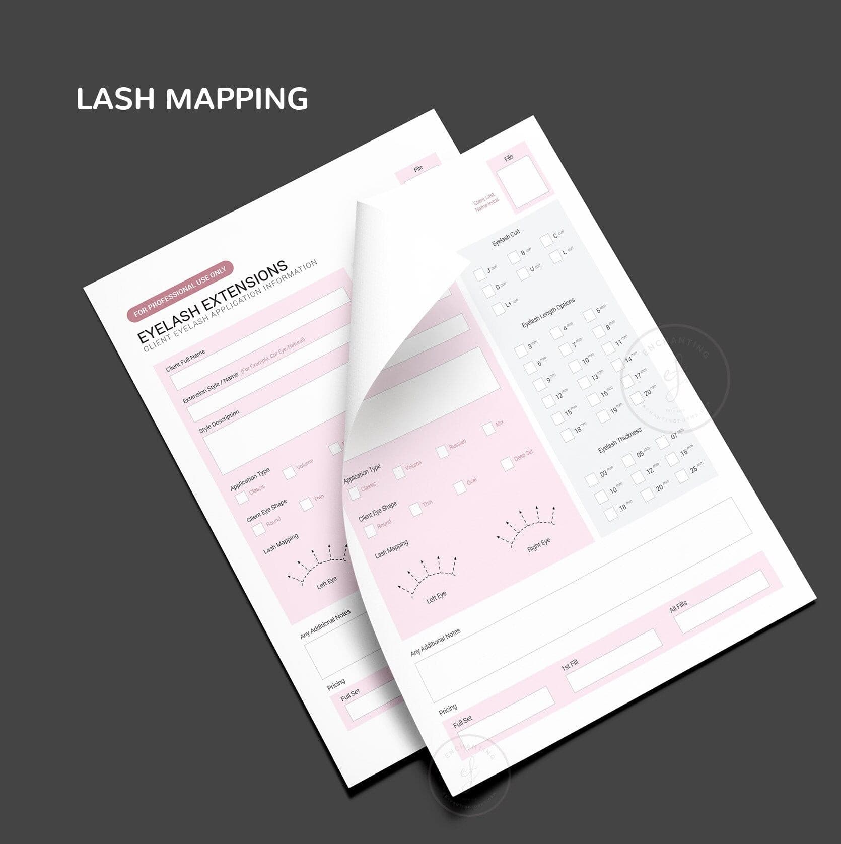 Eyelash extension consultation and consent forms bundle - professional fillable PDF for lash technicians