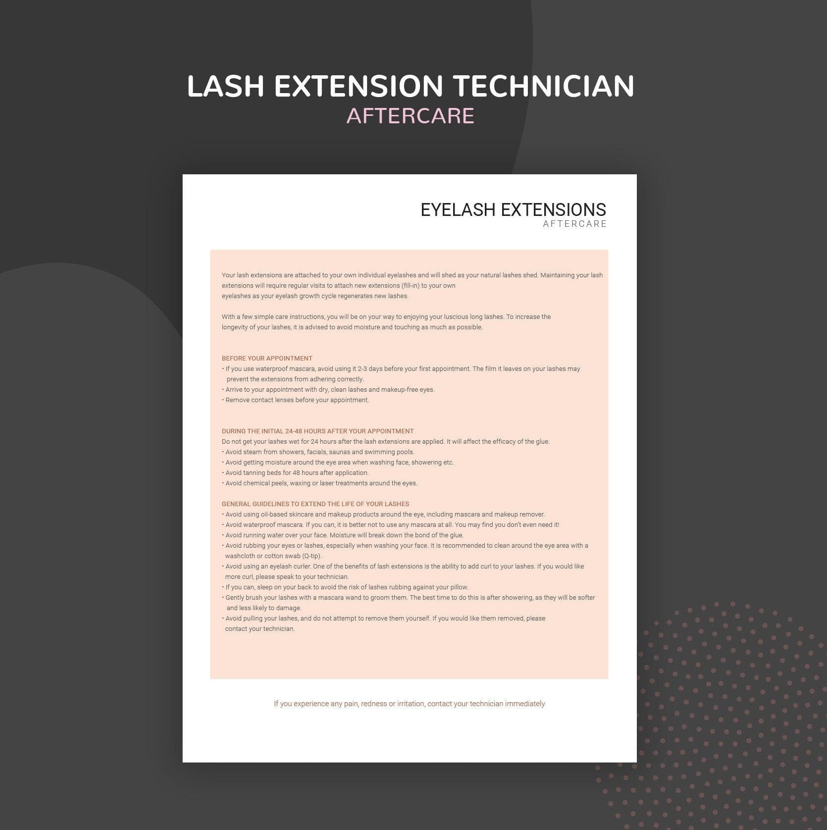 Eyelash extension consultation consent forms bundle rose gold - fillable PDF for lash technicians