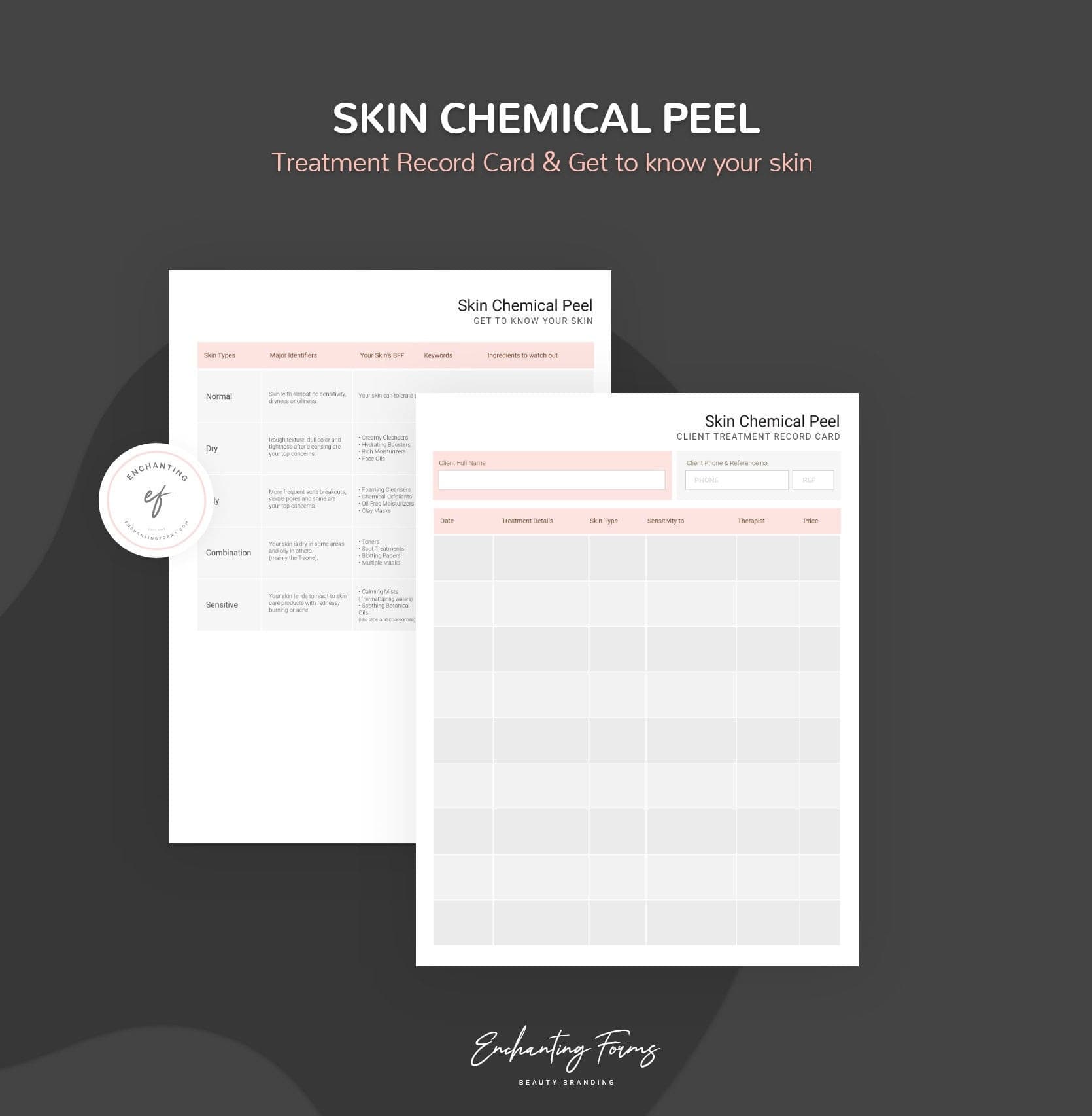 Chemical peel consultation and consent forms bundle - professional fillable PDF for aestheticians