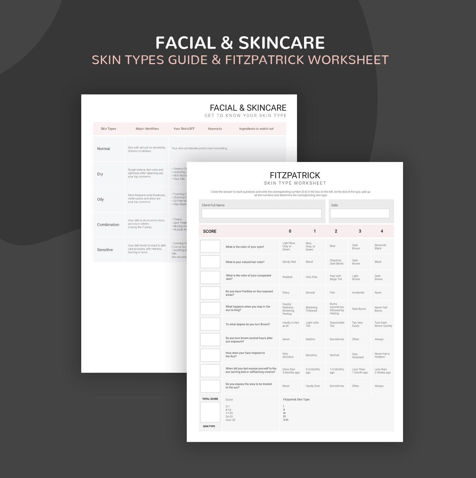 Skincare consultation and consent forms bundle - professional fillable PDF for aestheticians