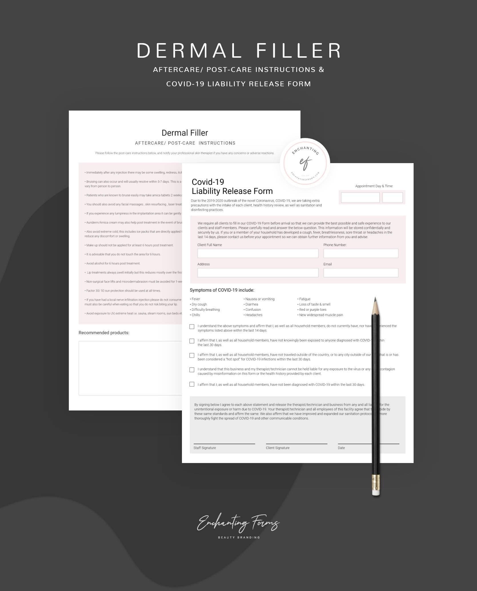 Dermal filler consultation and consent forms bundle - professional fillable PDF for aesthetic practitioners
