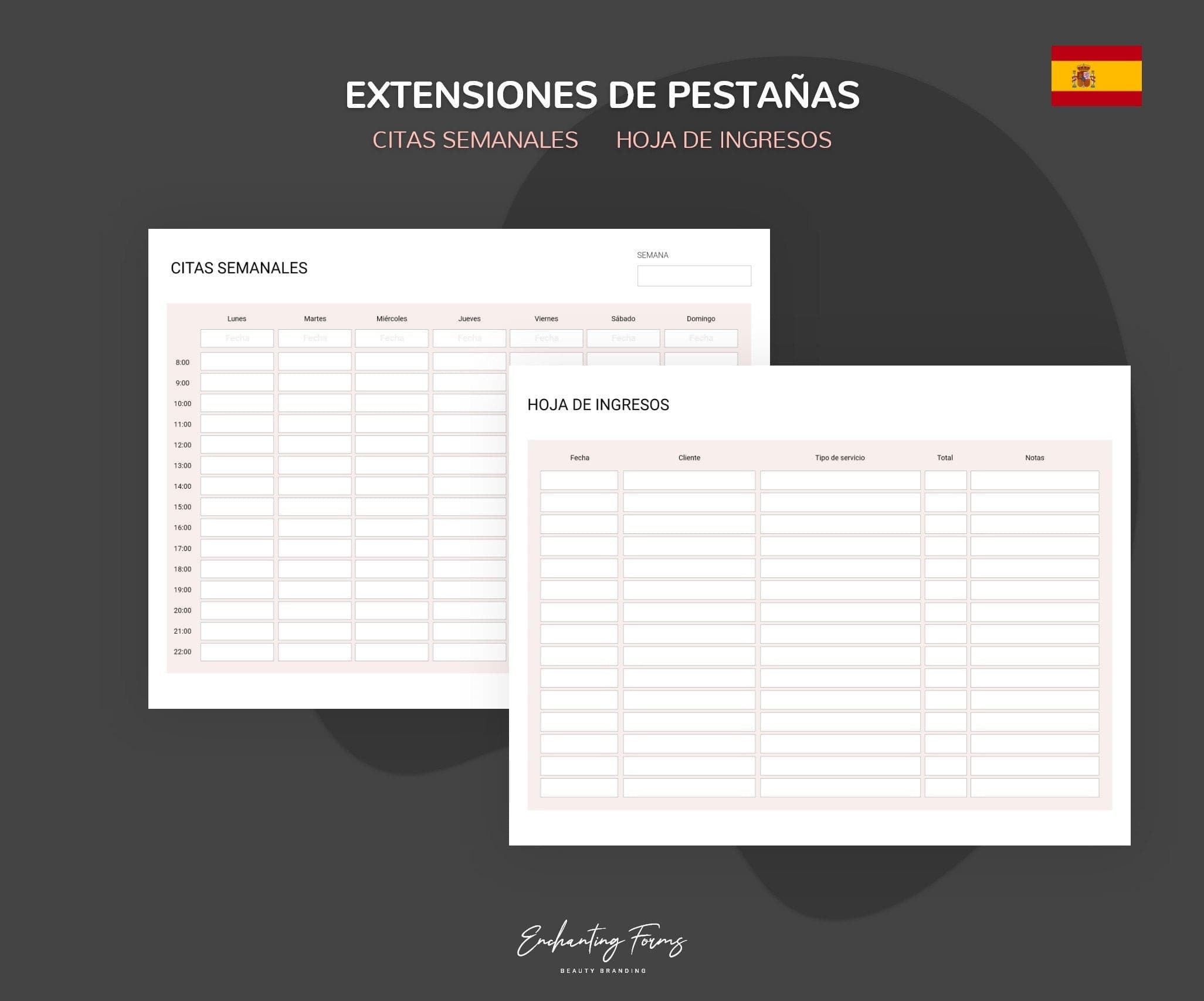 Spanish lash extension consultation consent forms - formularios pestañas en español PDF