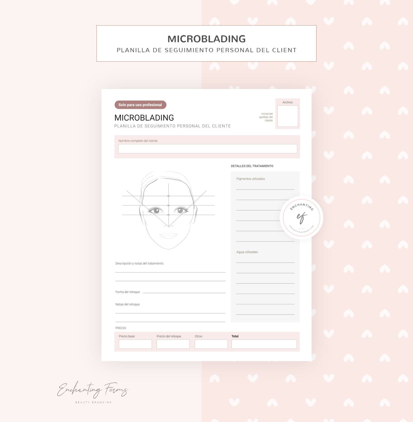 Spanish microblading consultation consent forms - formularios microblading en español PDF