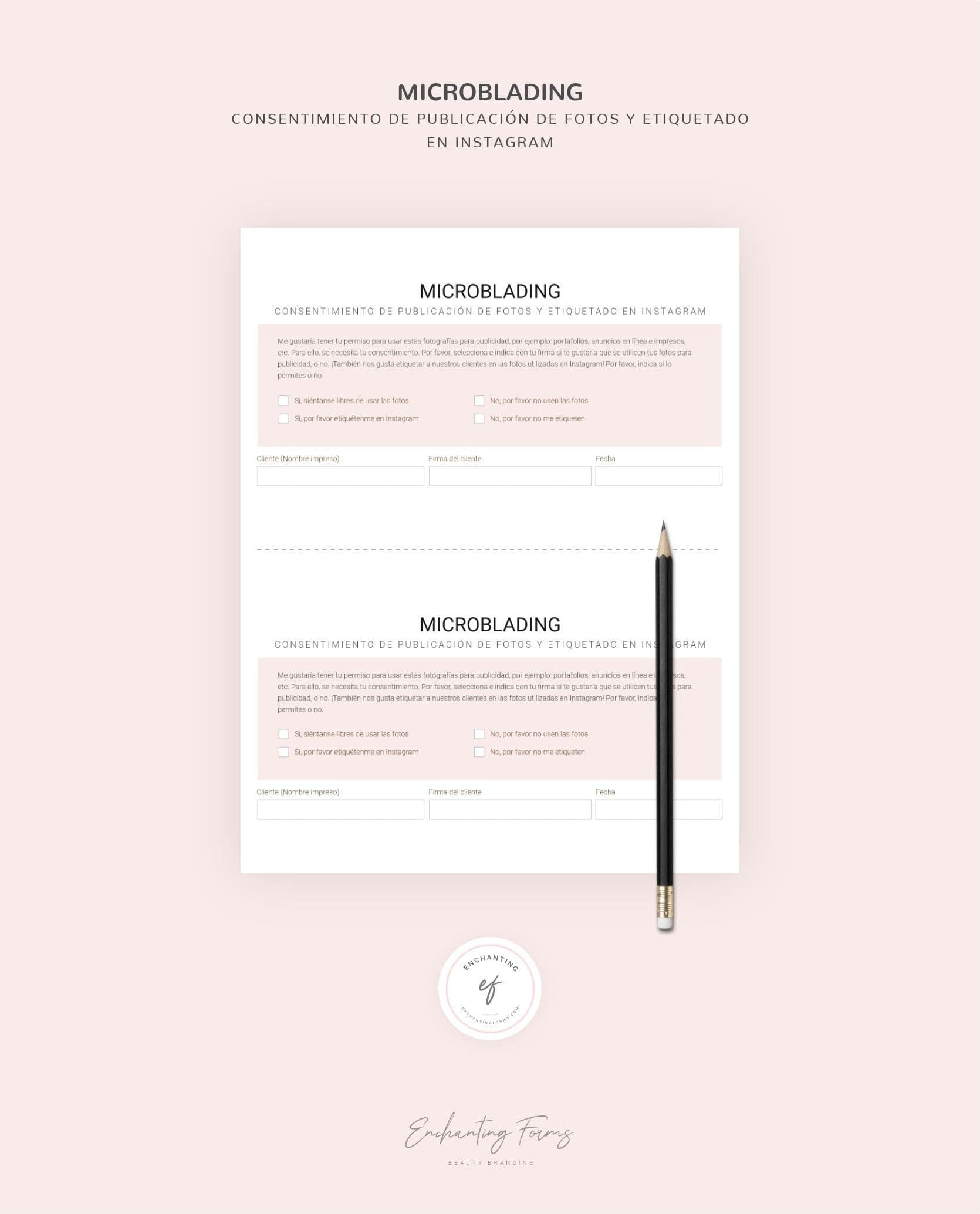 Spanish microblading consultation consent forms - formularios microblading en español PDF