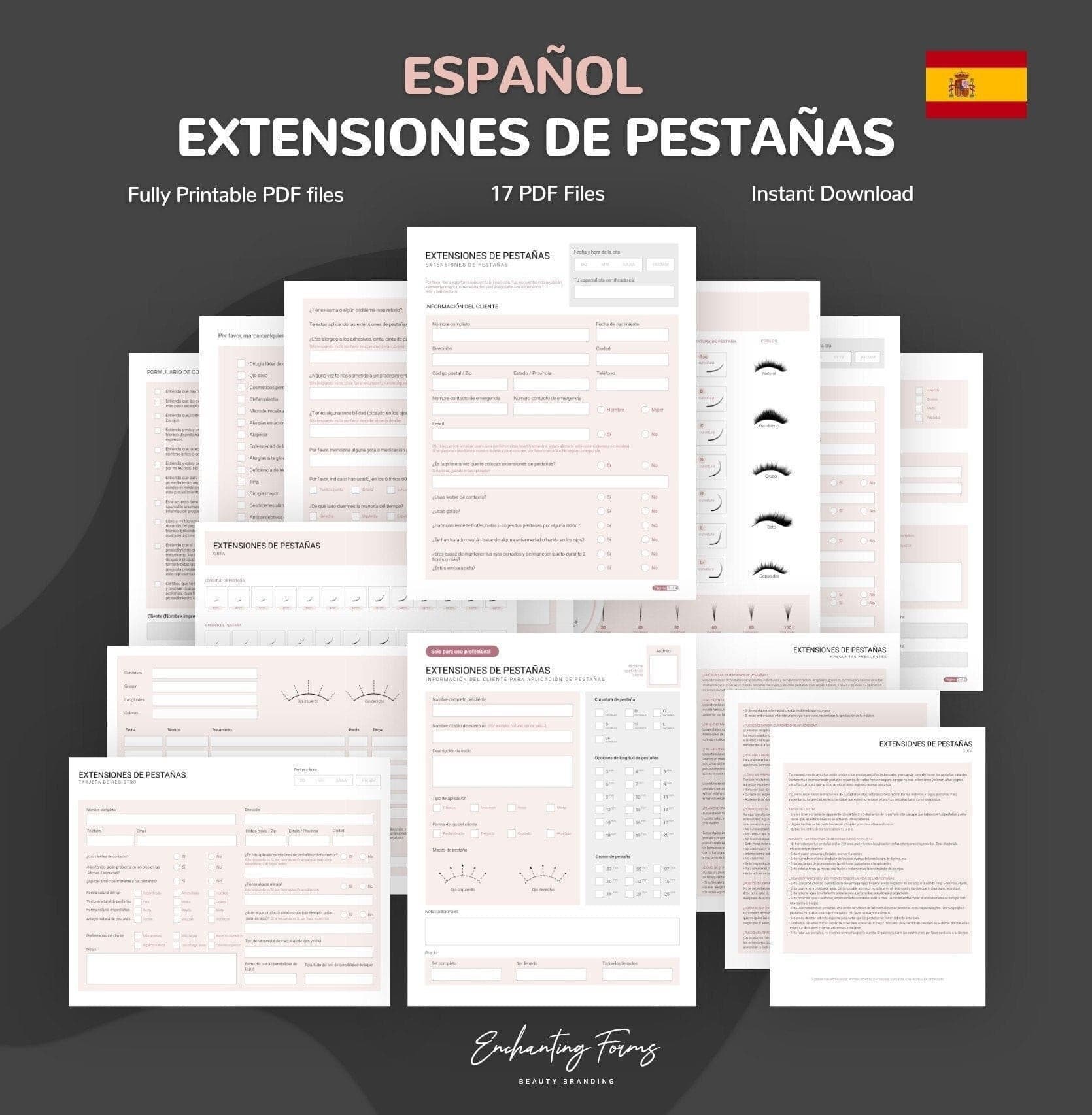 Spanish lash extension consultation consent forms - formularios pestañas en español PDF