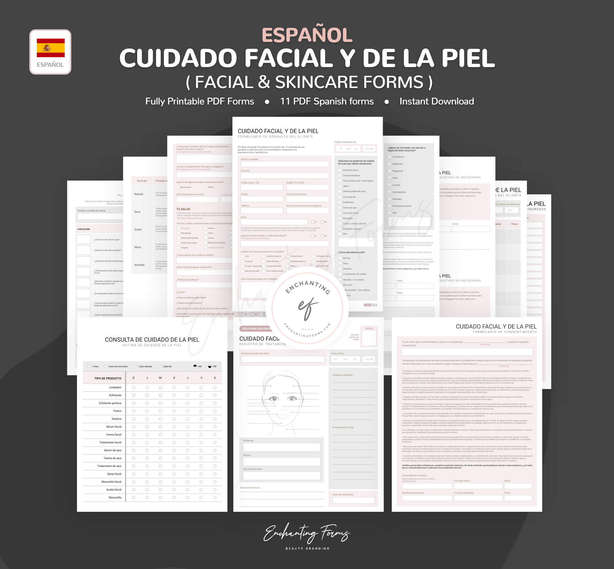 SPANISH (ESPAÑOL) - Facial Skincare Consultation & Consent Forms Bundle