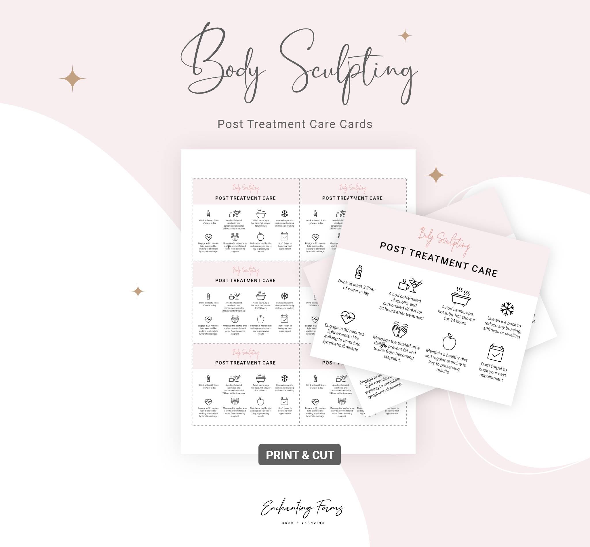 Body Sculpting Post Treatment Care Cards