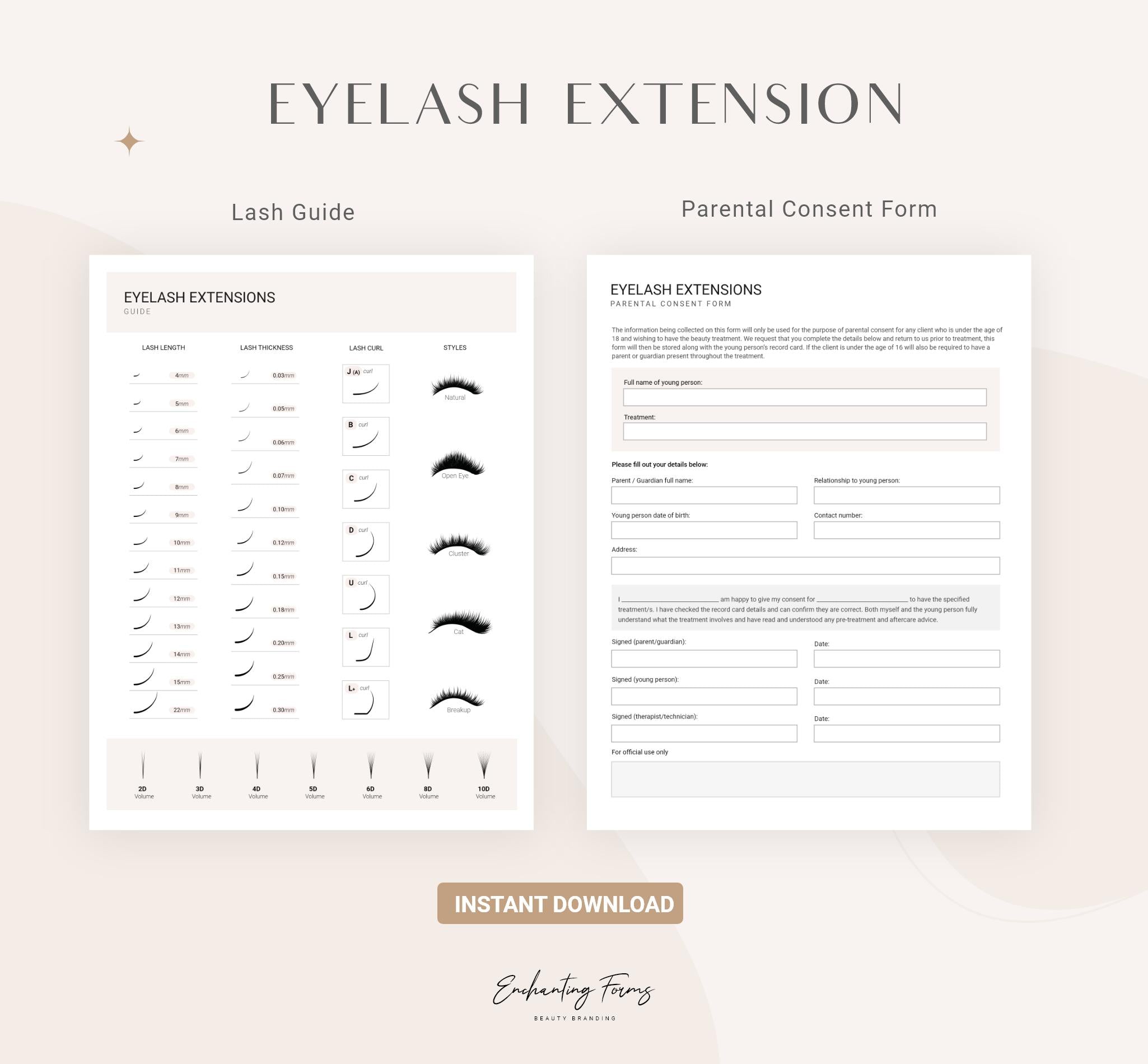 Eyelash Extension Consultation & Consent Forms Bundle