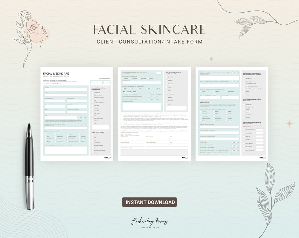 Facial Consent & Intake Forms | PDF Bundle