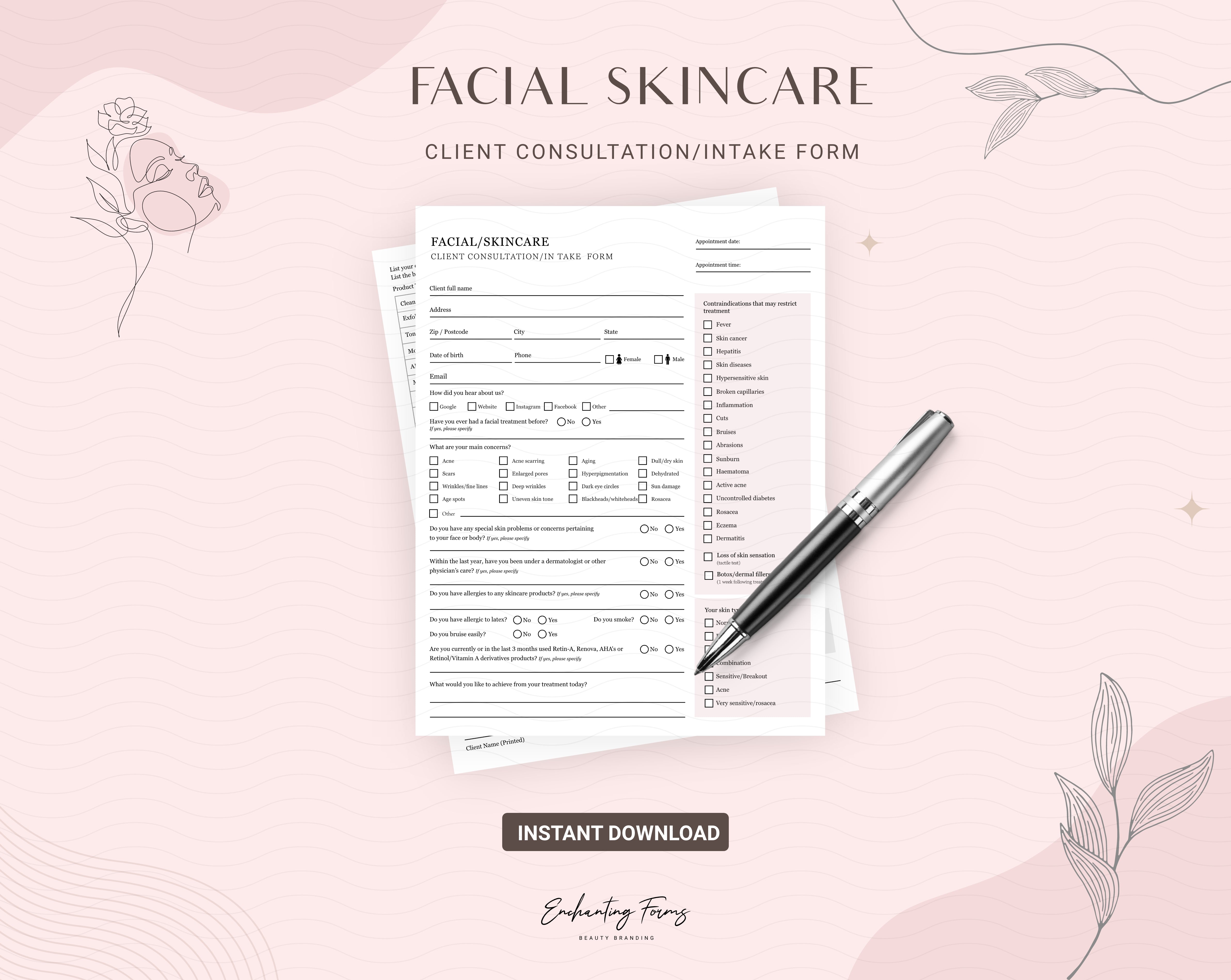 Skincare Consultation & Consent Forms Bundle