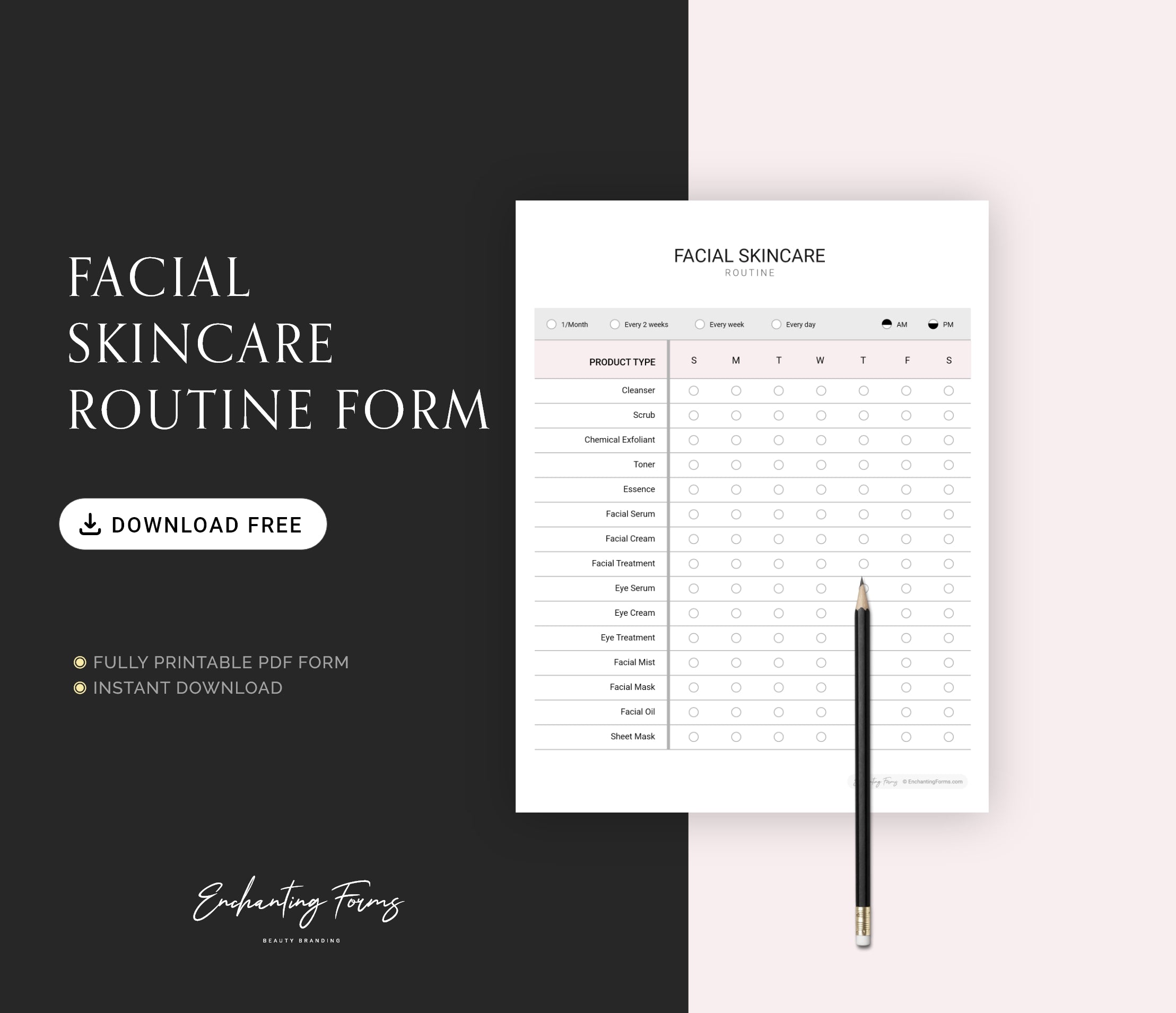 Facial Skincare Routine Sheet- Free Download