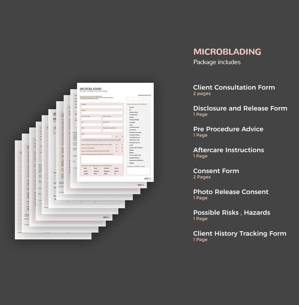 Microblading Consent Form | Consultation PDF Bundle