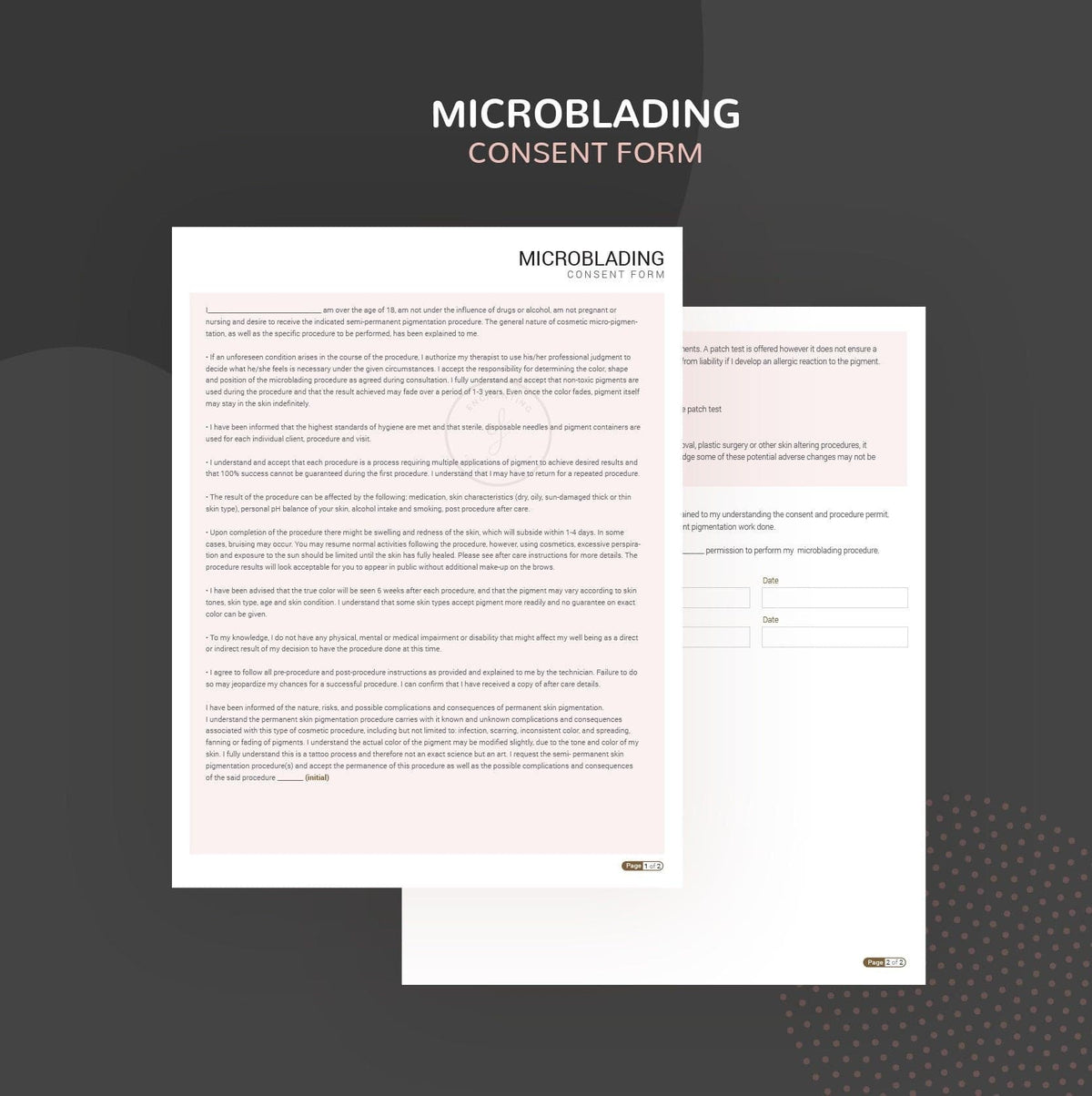 Microblading Consent Form | Consultation PDF Bundle