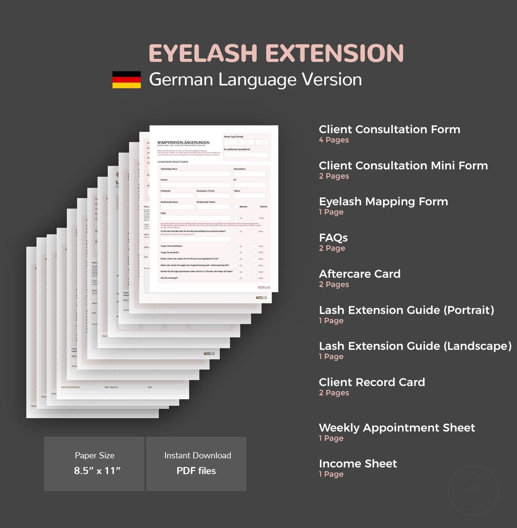 Deutsche - Lash Extension Consultation & Consent Forms