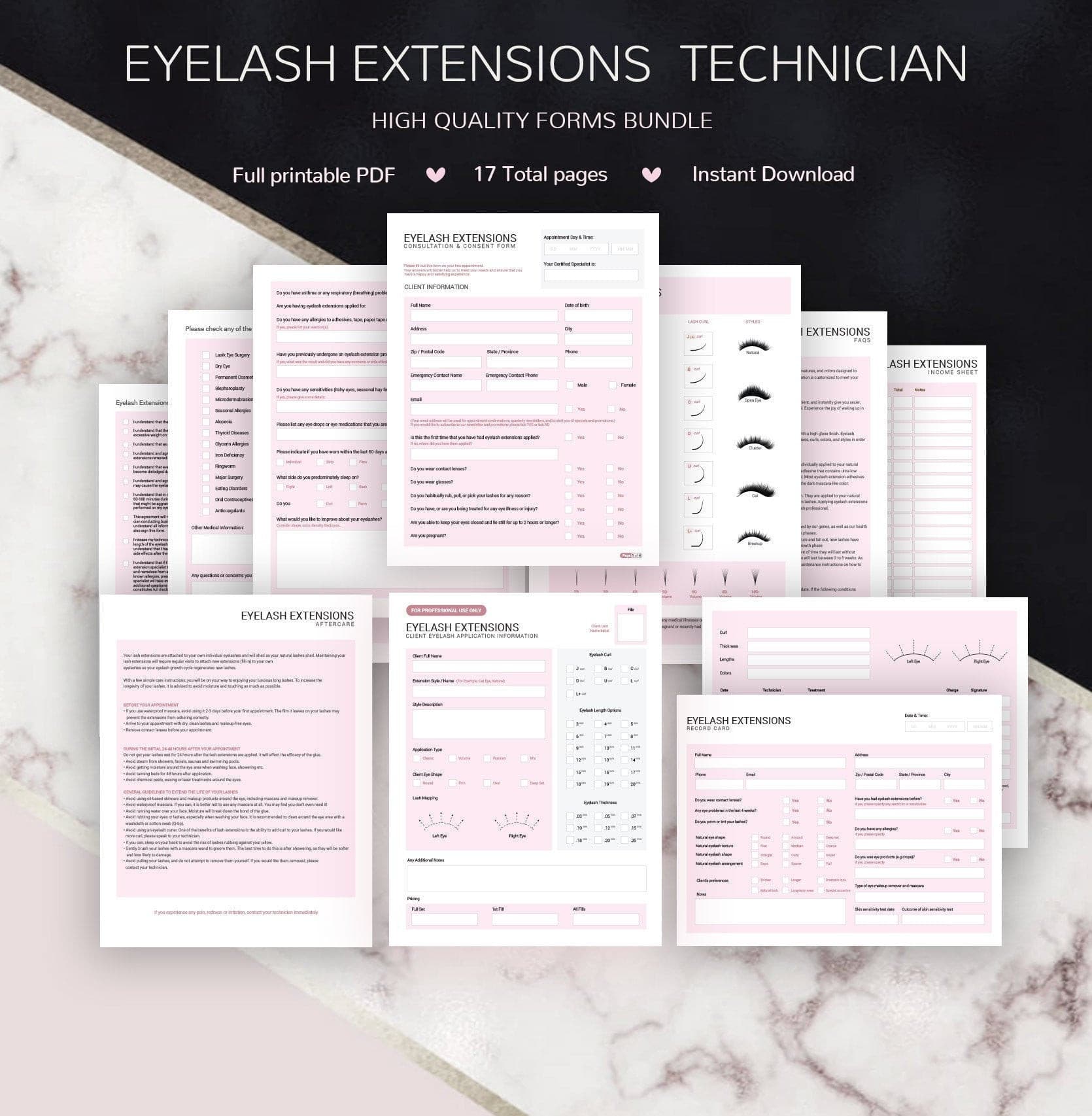 Eyelash Extension Consultation & Consent Forms