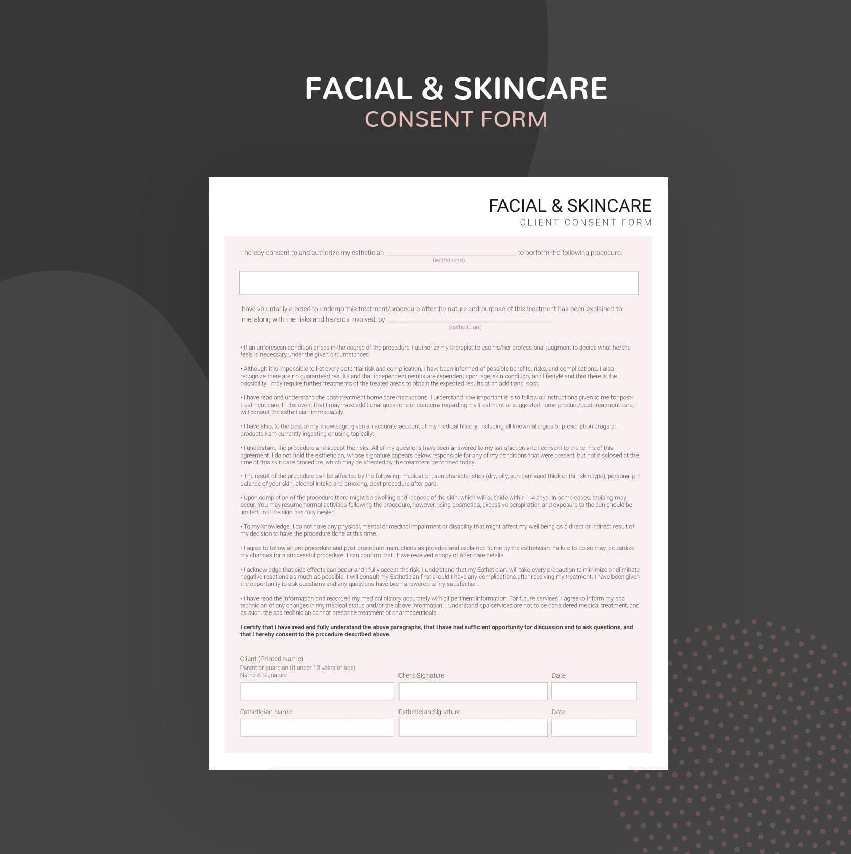 Skincare Consultation & Consent Forms